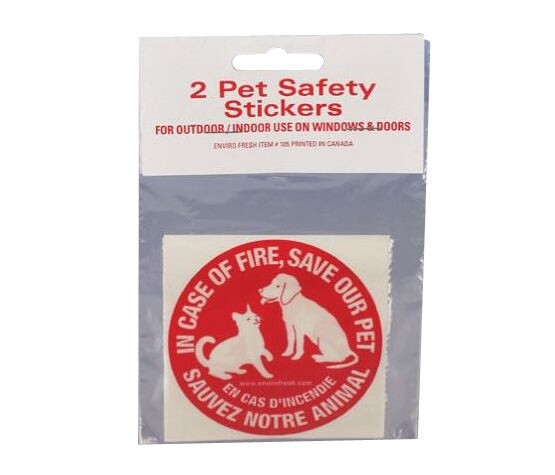 Envirofresh - Autocollant &quot;EN CAS D&#39;INCENDIE - SAUVEZ NOTRE ANIMAL&quot;