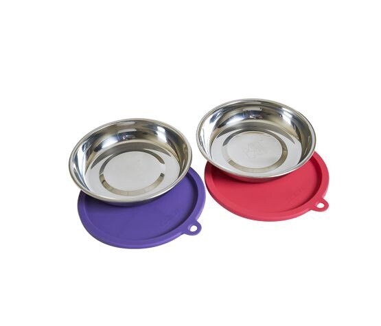 Messy Cats Bols en inox avec couvercles en silicone - Paquet de 2