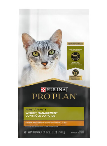 ProPlan - Chat adulte  contrôle du poids / Poulet et riz - 7 lb (3.18 kg)