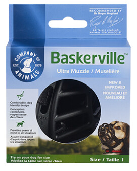 Baskerville - Muselière panier / Noir, Taille: 1