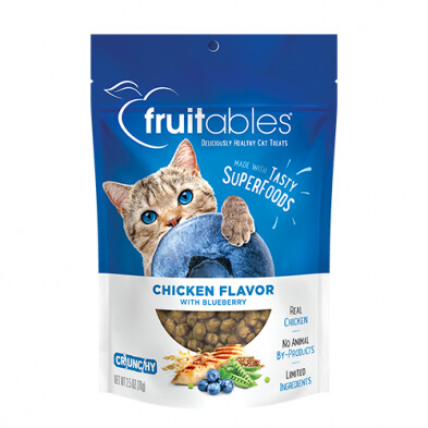 Fruitables - Gâteries pour chat 70g (2.5 oz), Saveur: Poulet &amp; Bleuets