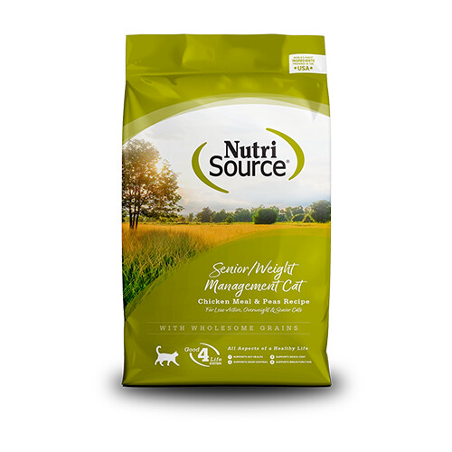 Nutrisource - Chat sénior / Gestion du poids / Poulet - 12 lb