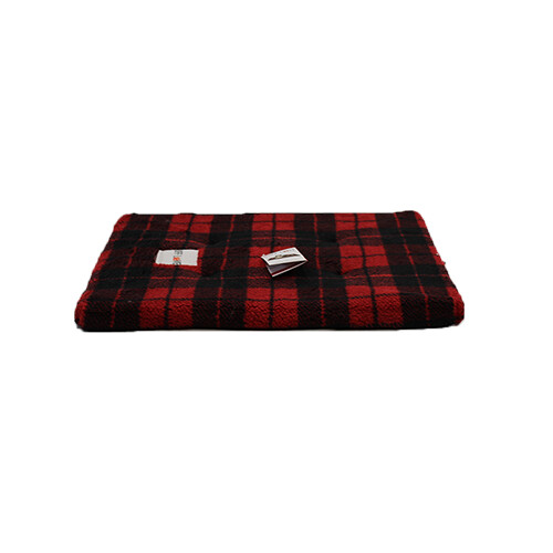 Ruff Love Coussin plat pour cage - Plaid rouge/noir