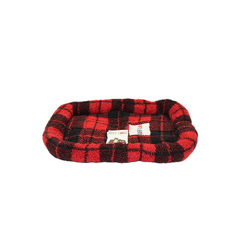 Ruff Love Coussin pour cage à bord surélevés - Plaid rouge/noir