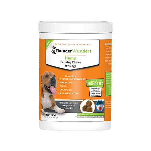 Thunder Wunders - Gâteries calmantes au chanvre pour chiens / Pot de 60