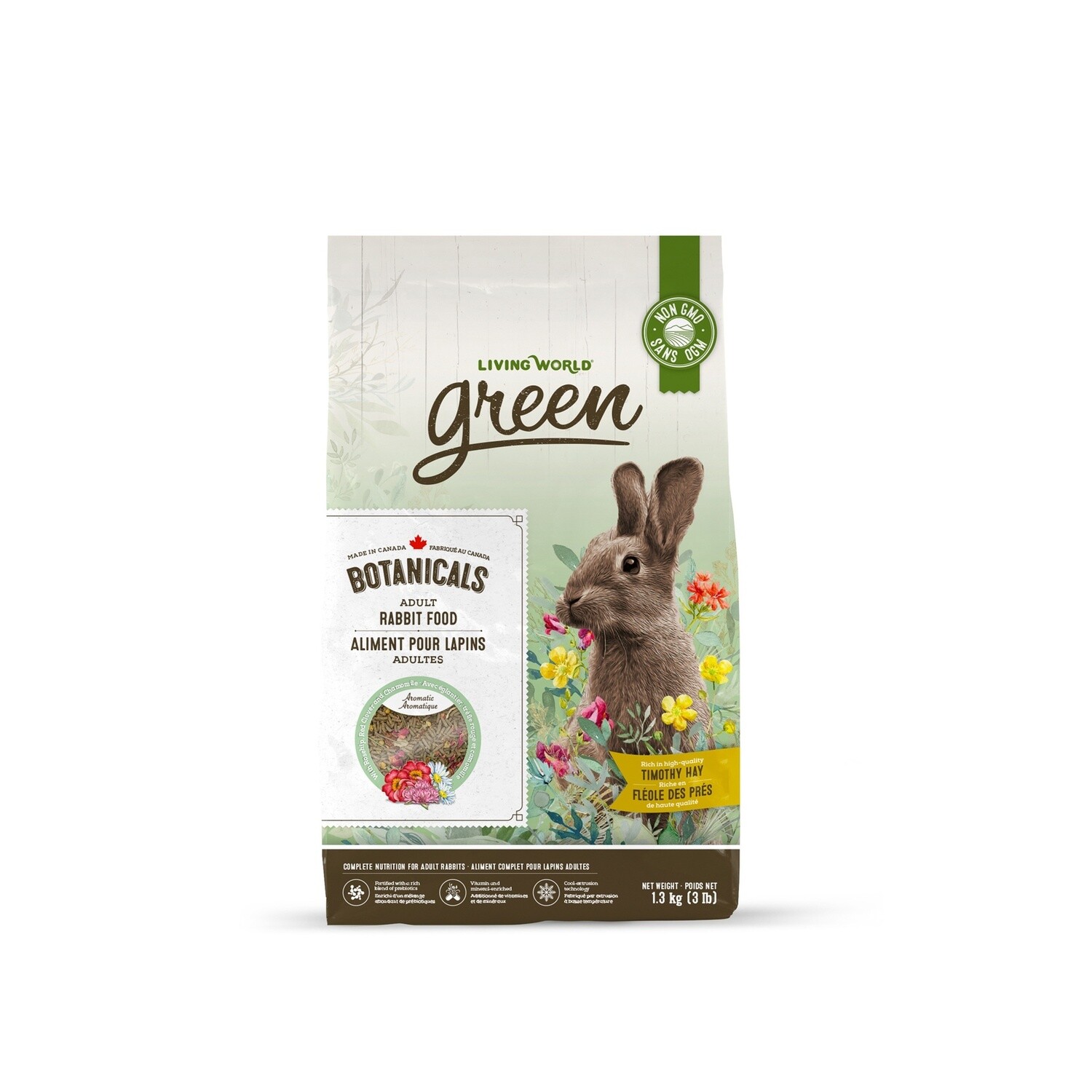 Living World Green Botanicals LAPIN ADULTE, Format: 1.3 kg (3 lb)