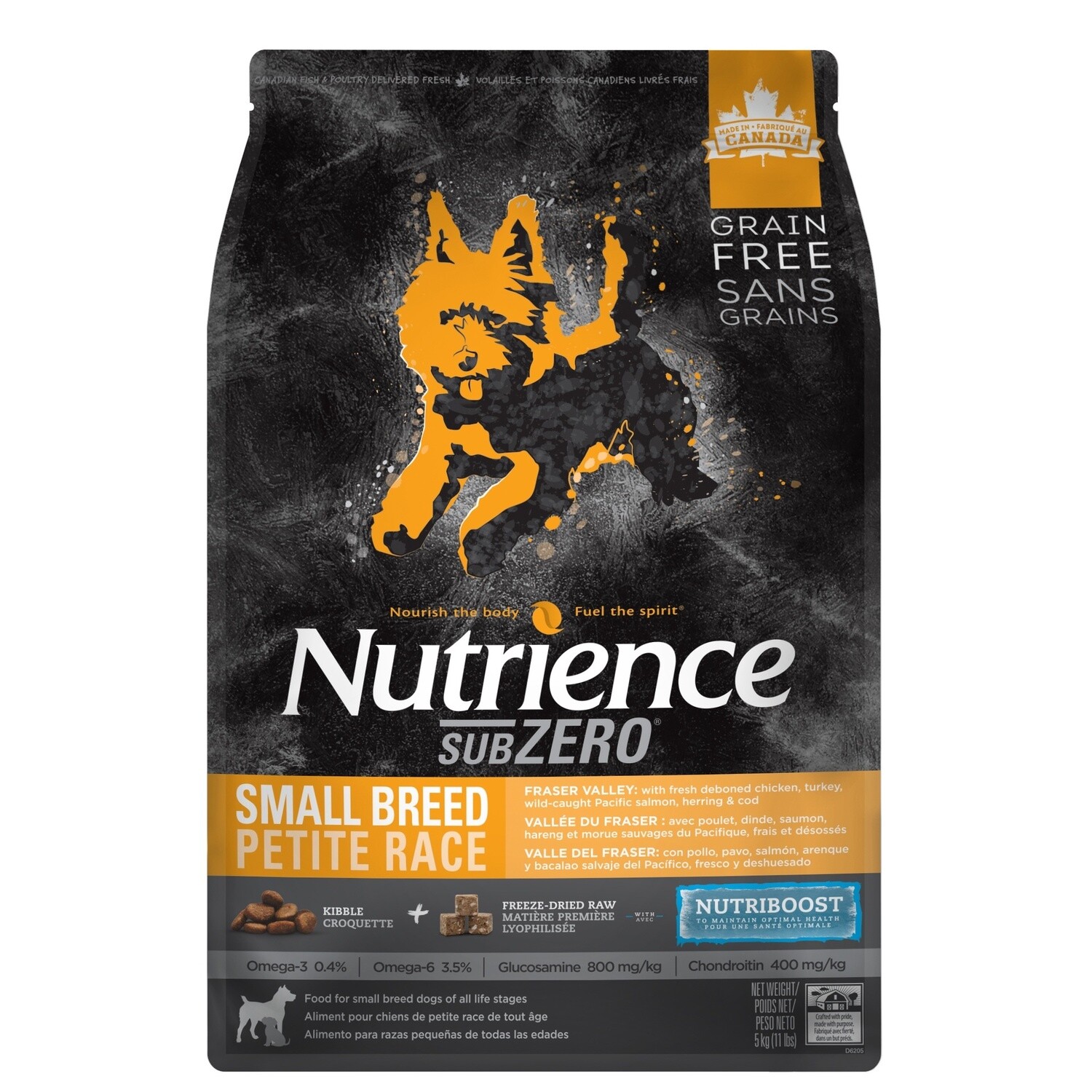 Nutrience Subzero - Chien petite race toutes stades de vie / Vallée du fraser 5 KG (11 LB)