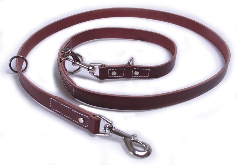 Hunter - Laisse d'entraînement en cuir / Brun - 1/2''x72'' *Disc*