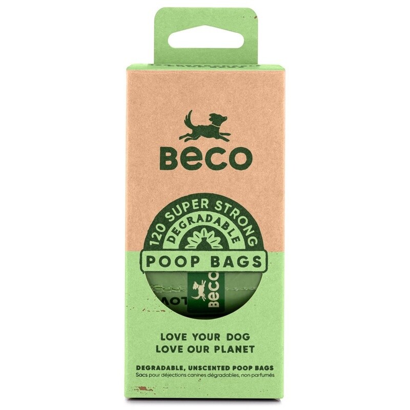 Beco - Sacs dégradables non parfumés / 8 rouleaux  de 15 sacs