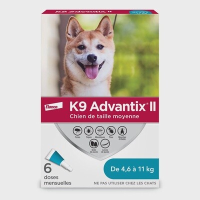 K9 Advantix II - Chiens de 4.6 à 11KG