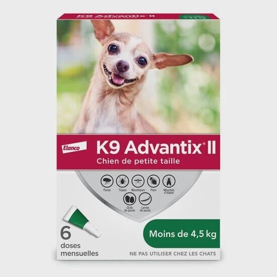 K9 Advantix II - Chiens de 4.5kg et moins
