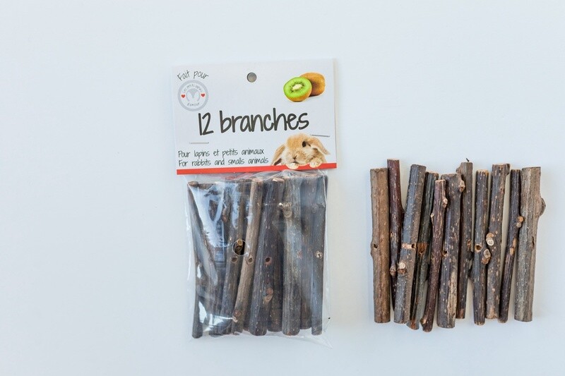 Petits lapins d'amour - Branches de kiwi / Paquet de 12