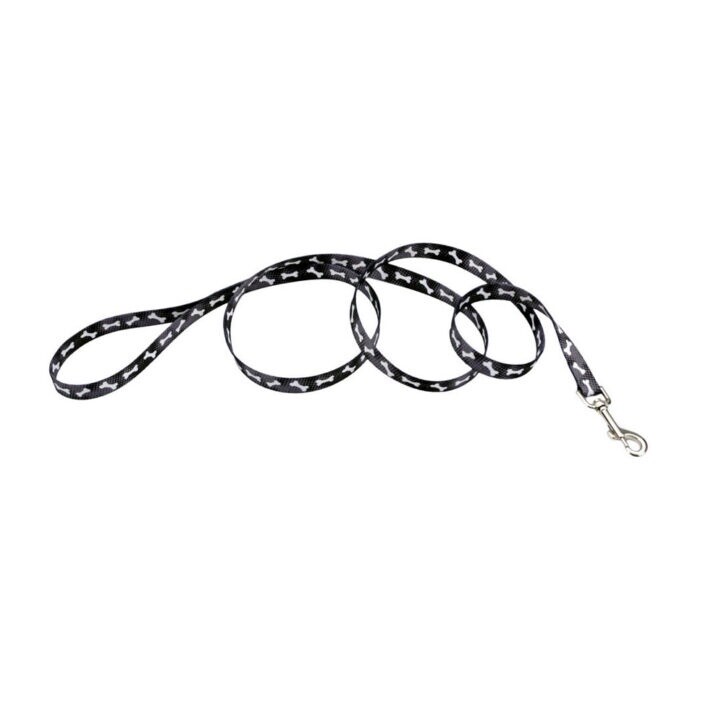 Coastal Styles laisse pour chien - 3/8&quot; x 48&quot; (4&#39;), Couleur: BBO - Os/Noir