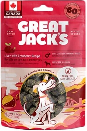 Great Jack's - Gâteries tendre pour chien / Foie &amp; canneberges sans grain