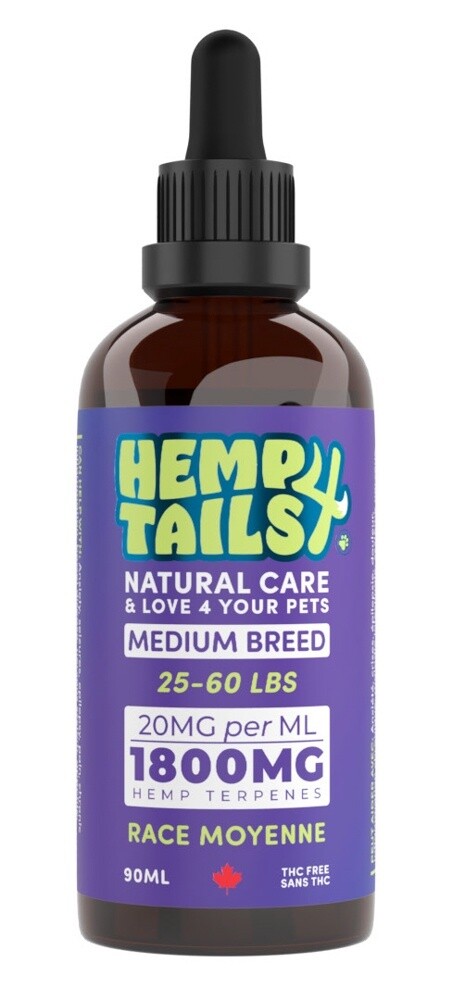 Hemp4Tails - Huile de chanvre - Chiens de moyenne race, Format: 90 ml / 1800mg