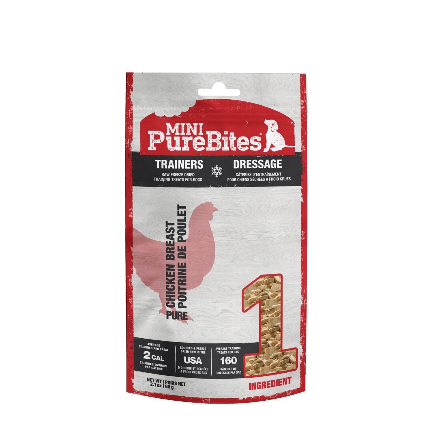 Mini Purebites - Gâteries d&#39;entraînement pour chien / Poulet 60 g