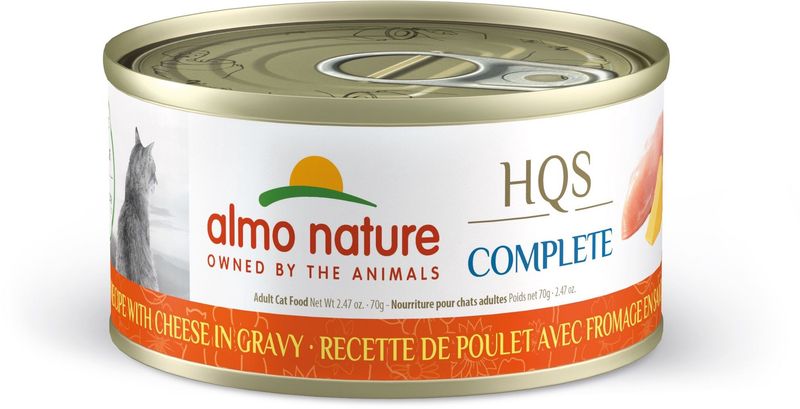 Almo Nature HQS Complete - Conserve pour chat/Poulet &amp; fromage en sauce  sans grains- 70 g