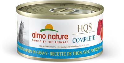 Almo Nature HQS Complete - Conserve pour chat/Thon &amp; citrouille en sauce sans grain - 70 g