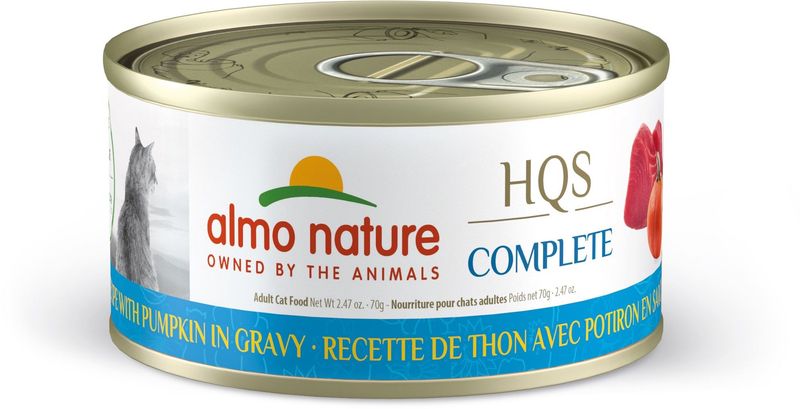 Almo Nature HQS Complete - Conserve pour chat/Thon &amp; citrouille en sauce sans grain - 70 g