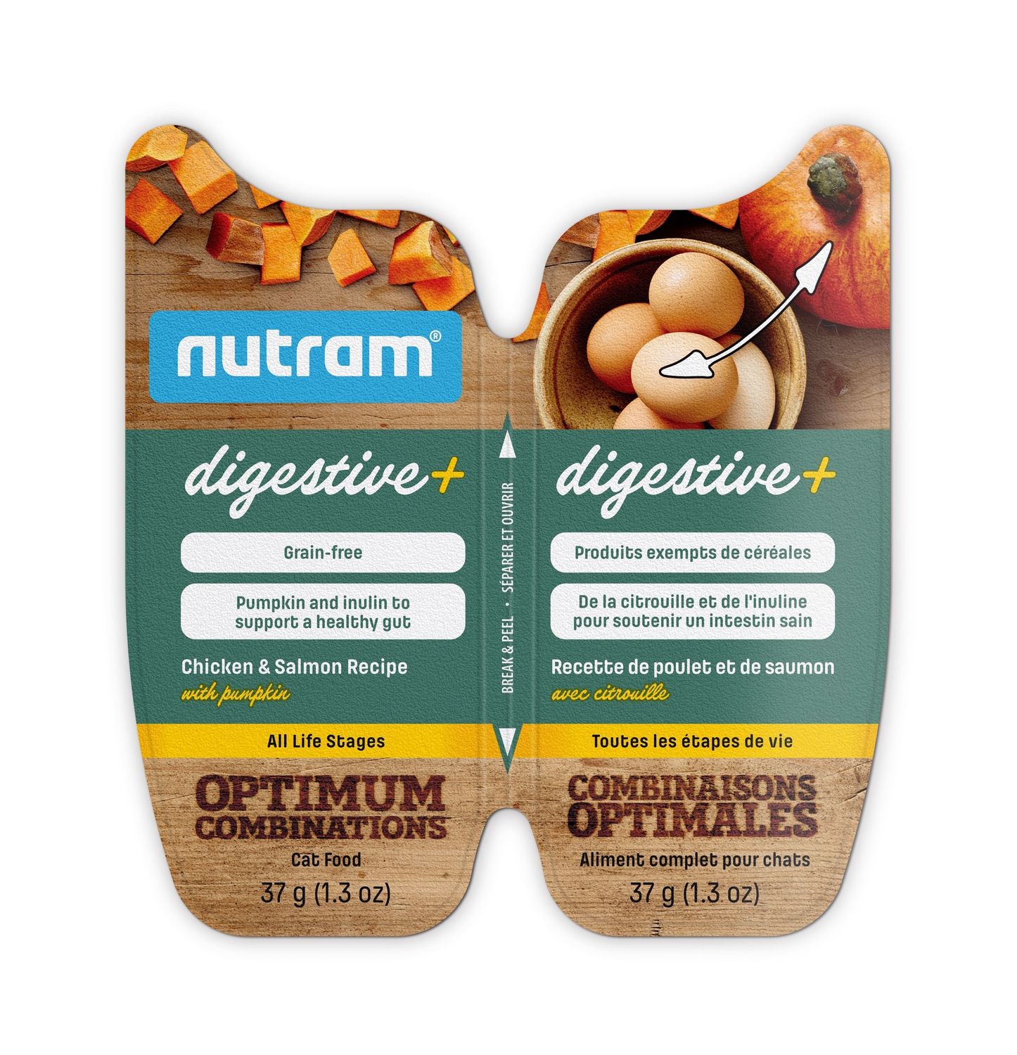 Nutram - Nourriture humide pour chat Digestive+/Poulet, saumon &amp; Citrouille - 2.6oz