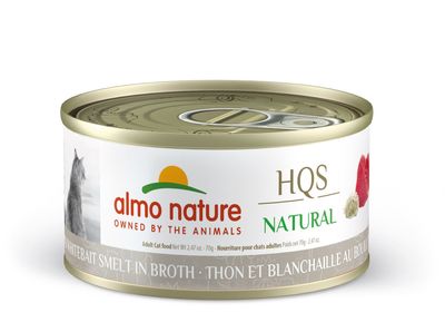Almo Nature HQS Natural - Conserve pour chats/Thon&amp;blanchaille au bouillon - 70g