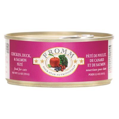 Fromm Four Star - Conserve pour chats / Pâté de poulet, canard &amp; saumon - 5.5oz