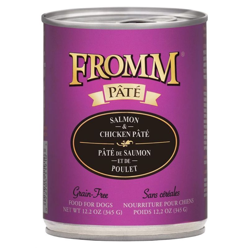 Fromm Four Star - Conserve pour chiens / Pâté de saumon &amp; poulet sans grains - 12oz