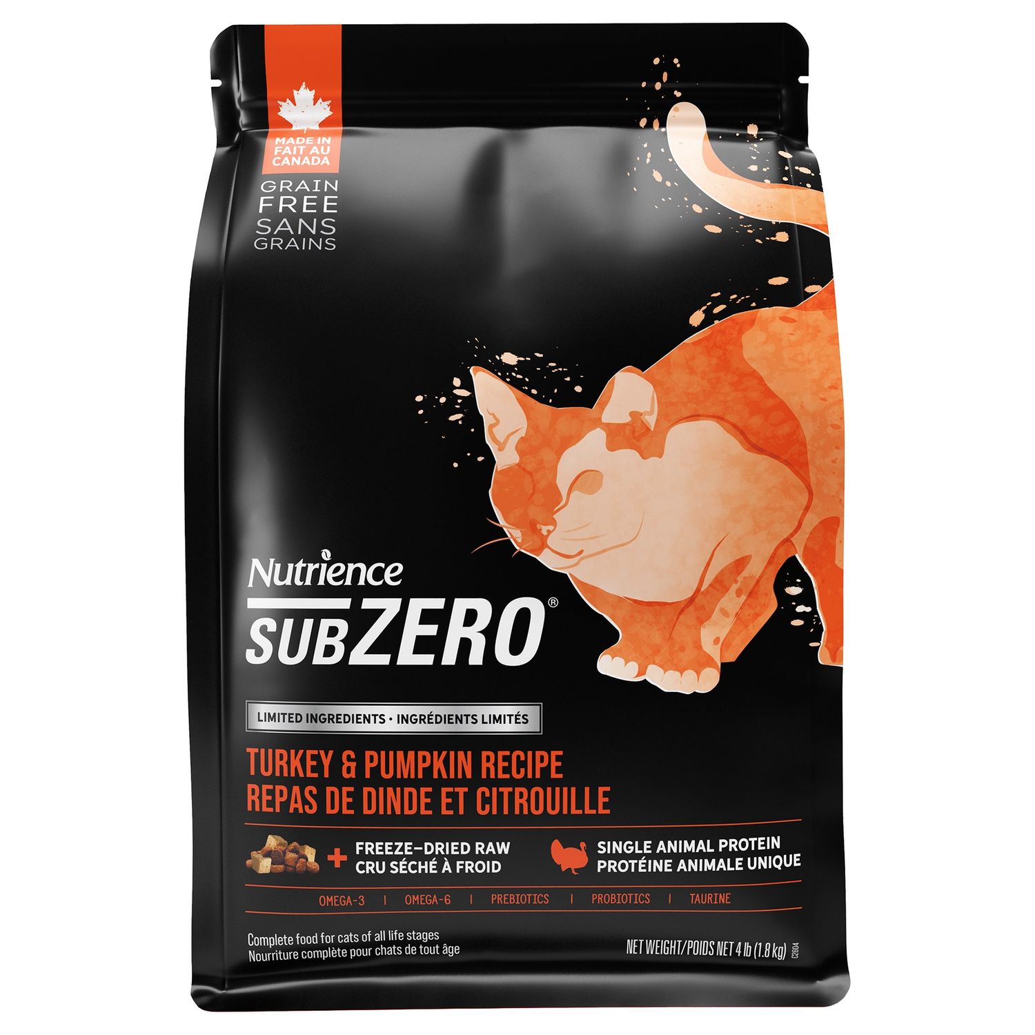 Nutrience - SubZero à ingrédient limité pour chats / Dinde &amp; citrouille - 1.8kg