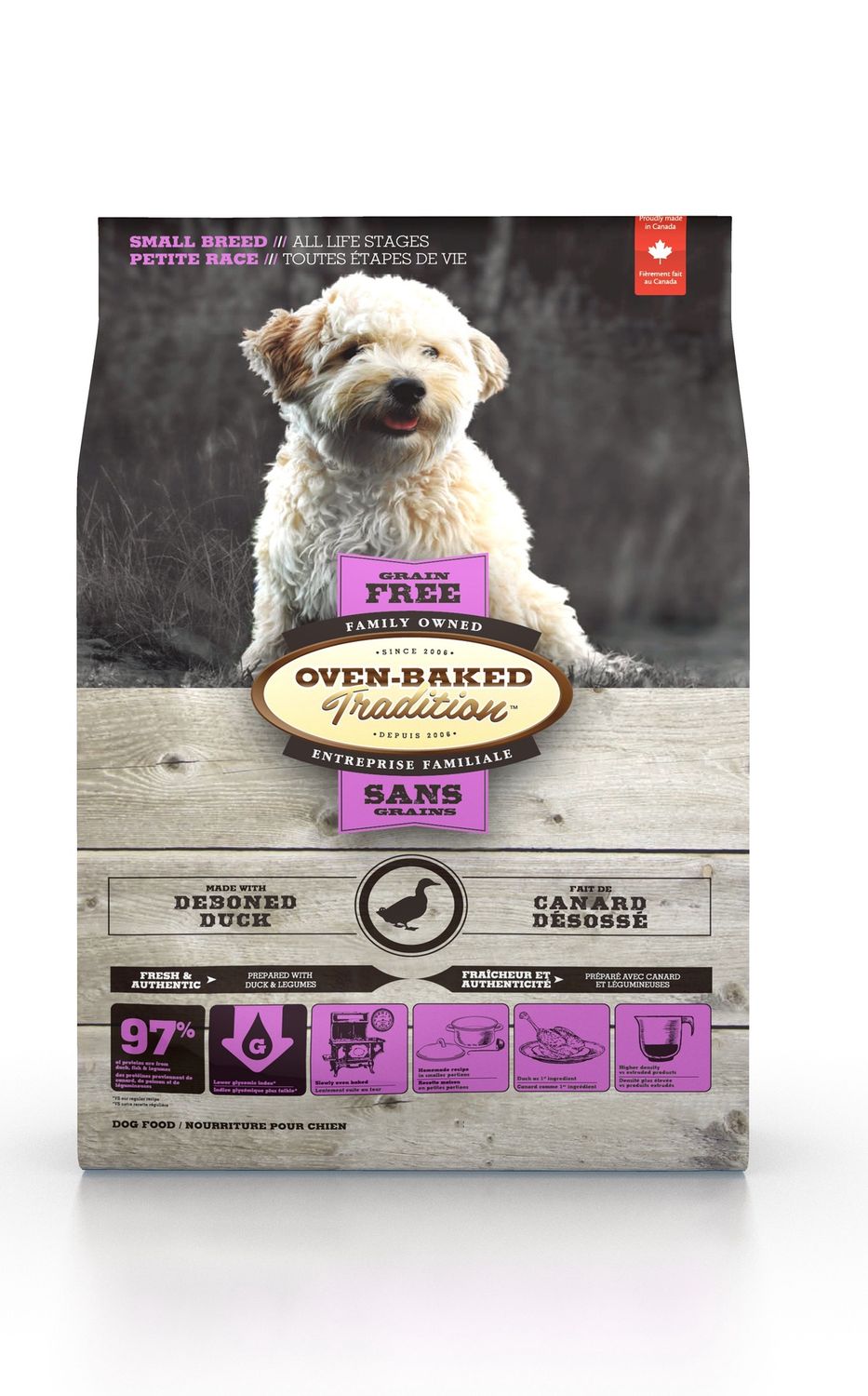 OBT - Chien petite race toutes étapes de vie/Canard sans grains, Format: 2.27kg