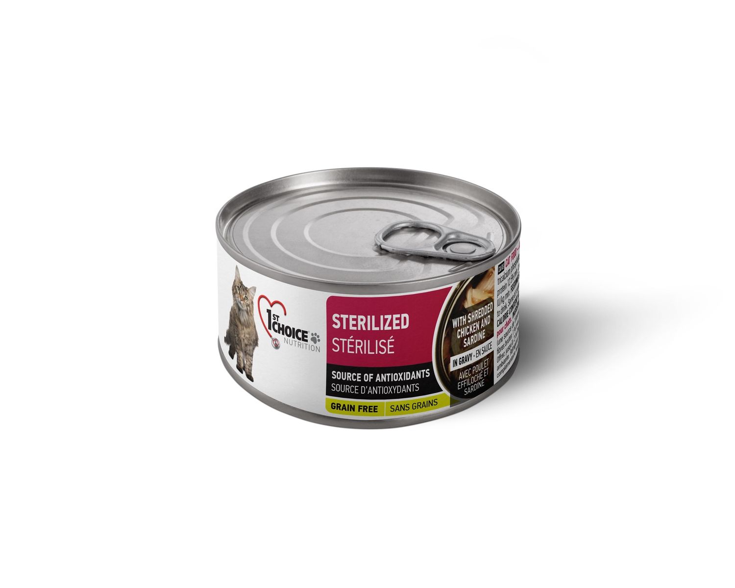 1st Choice conserve pour chat stérilisé - Poulet effiloché / 85g