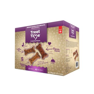 Treat Time Biscuits enrobés - Moyens / Boîte 7lb