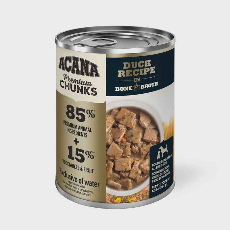 Acana nourriture humide pour chien - Canard avec bouillon d&#39;os / 363g