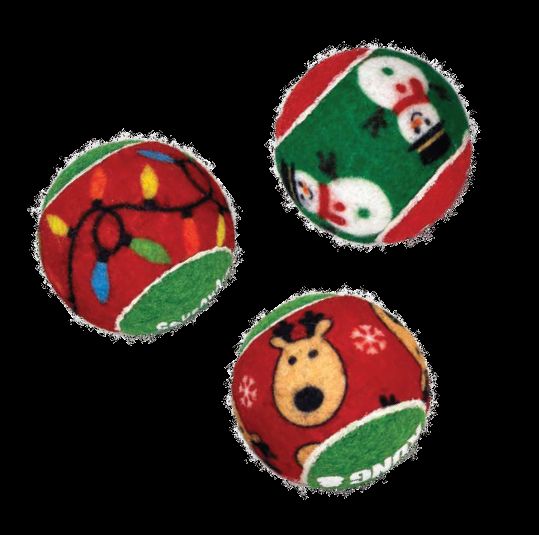 Kong SqueakAir balles des fêtes pour chien - Paquet de 6