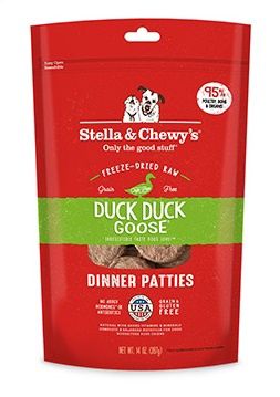 Stella &amp; Chewys - Galettes-repas de nourriture crue lyophilisée pour chien / Canard &amp; oie, Format: 14 oz