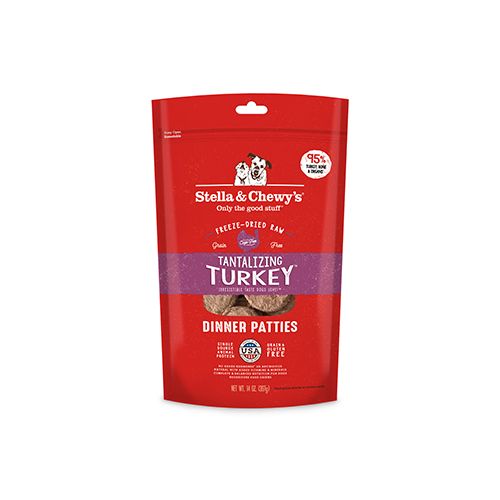 Stella &amp; Chewys - Galettes-repas de nourriture crue lyophilisée pour chien / Dinde / 14 oz