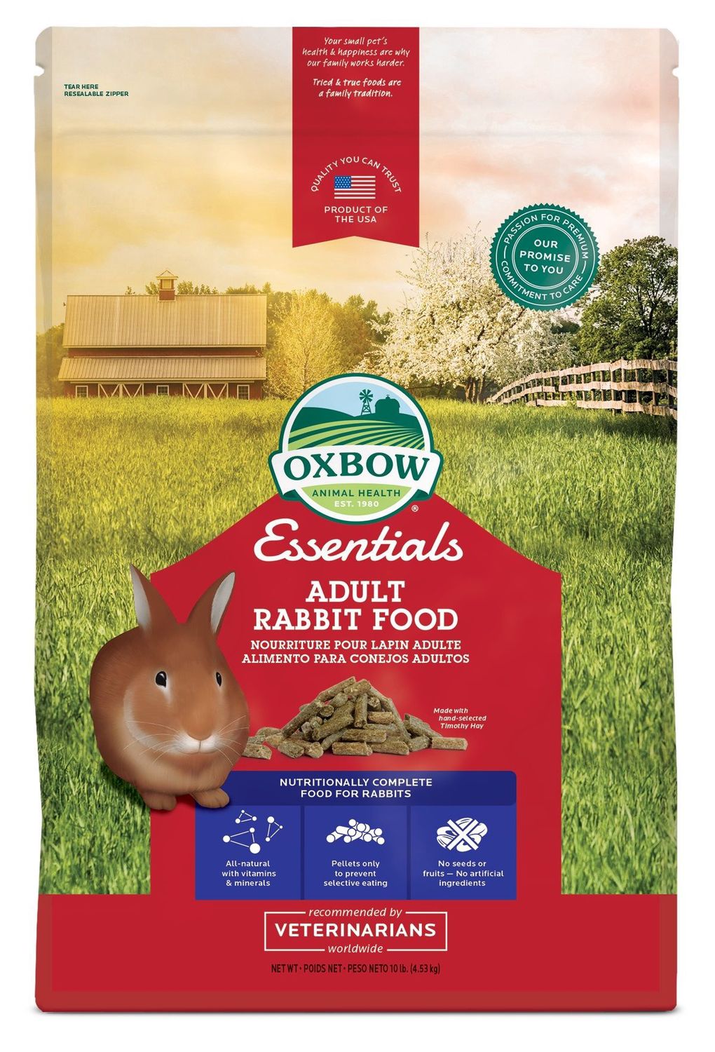 Oxbow Essentials - Nourriture pour lapin adulte, Format: 5 lb