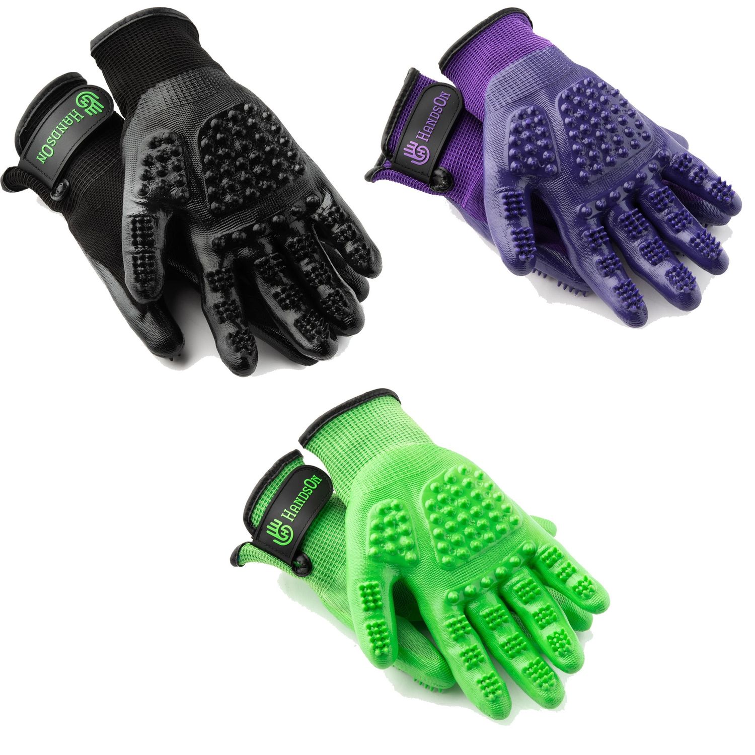 HandsOn - Gants de toilettage, Couleur: Violet