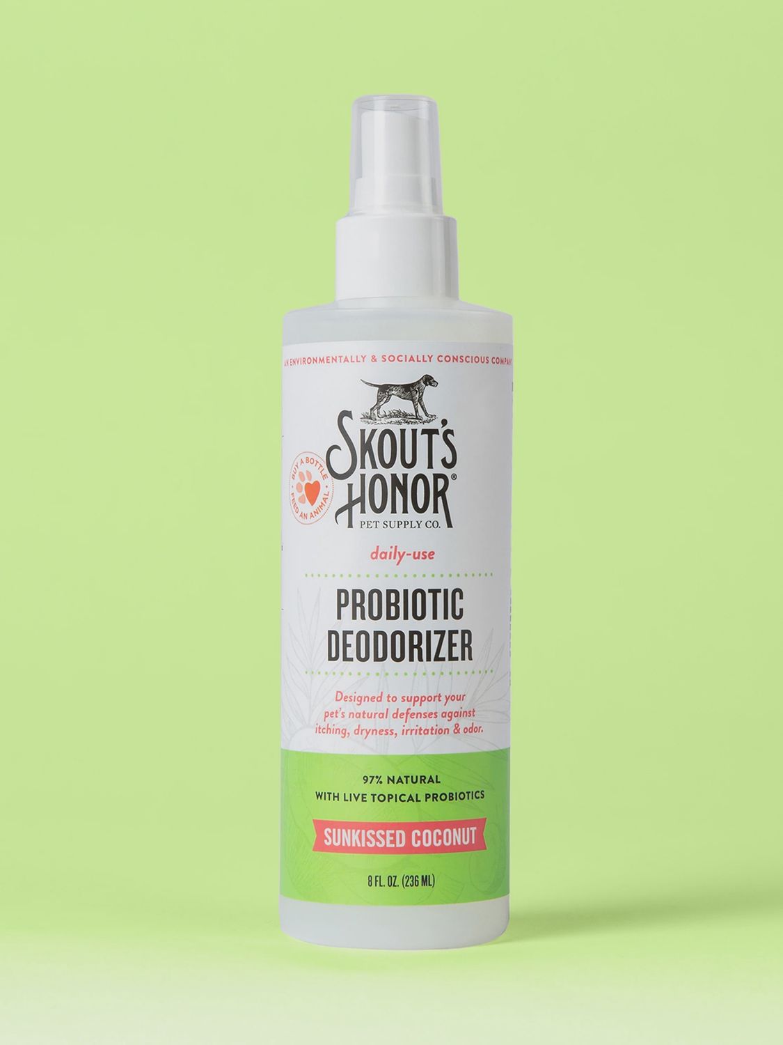 Skout's Honor - Désodorisant probiotique / 8 oz, Parfum: Noix de coco ensoleillée