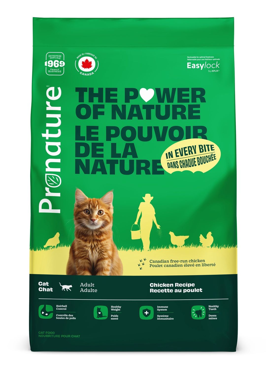 Pronature chat adulte - Recette au poulet, Format: 5 kg