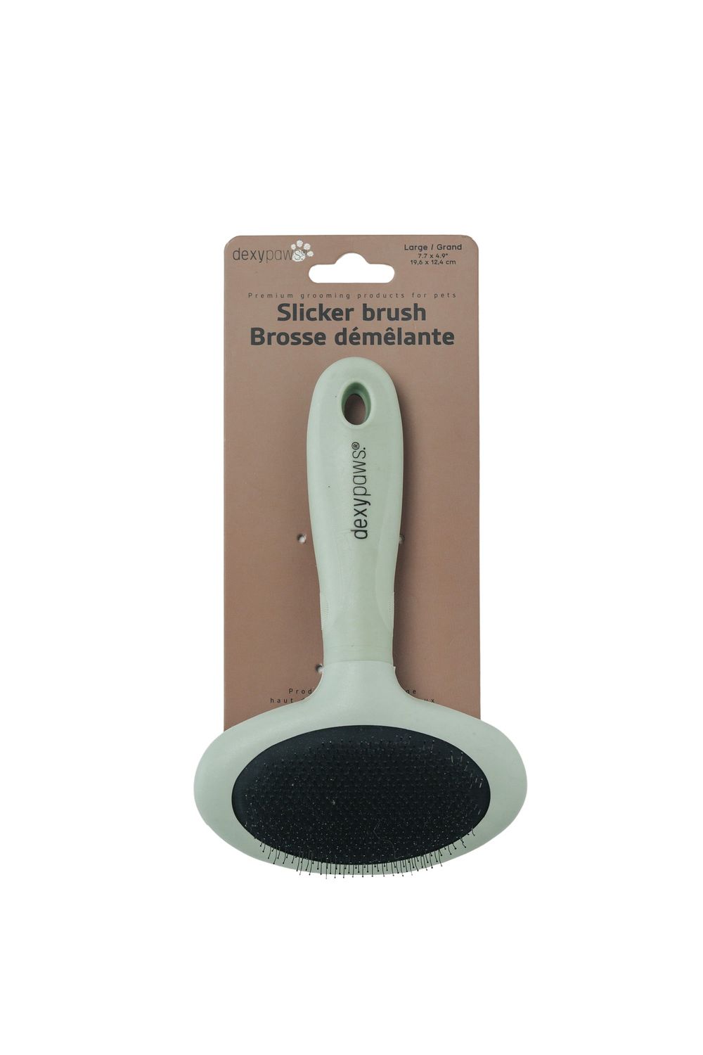 Dexypaws - Brosse démêlante à poils métalliques (slicker) / Grande