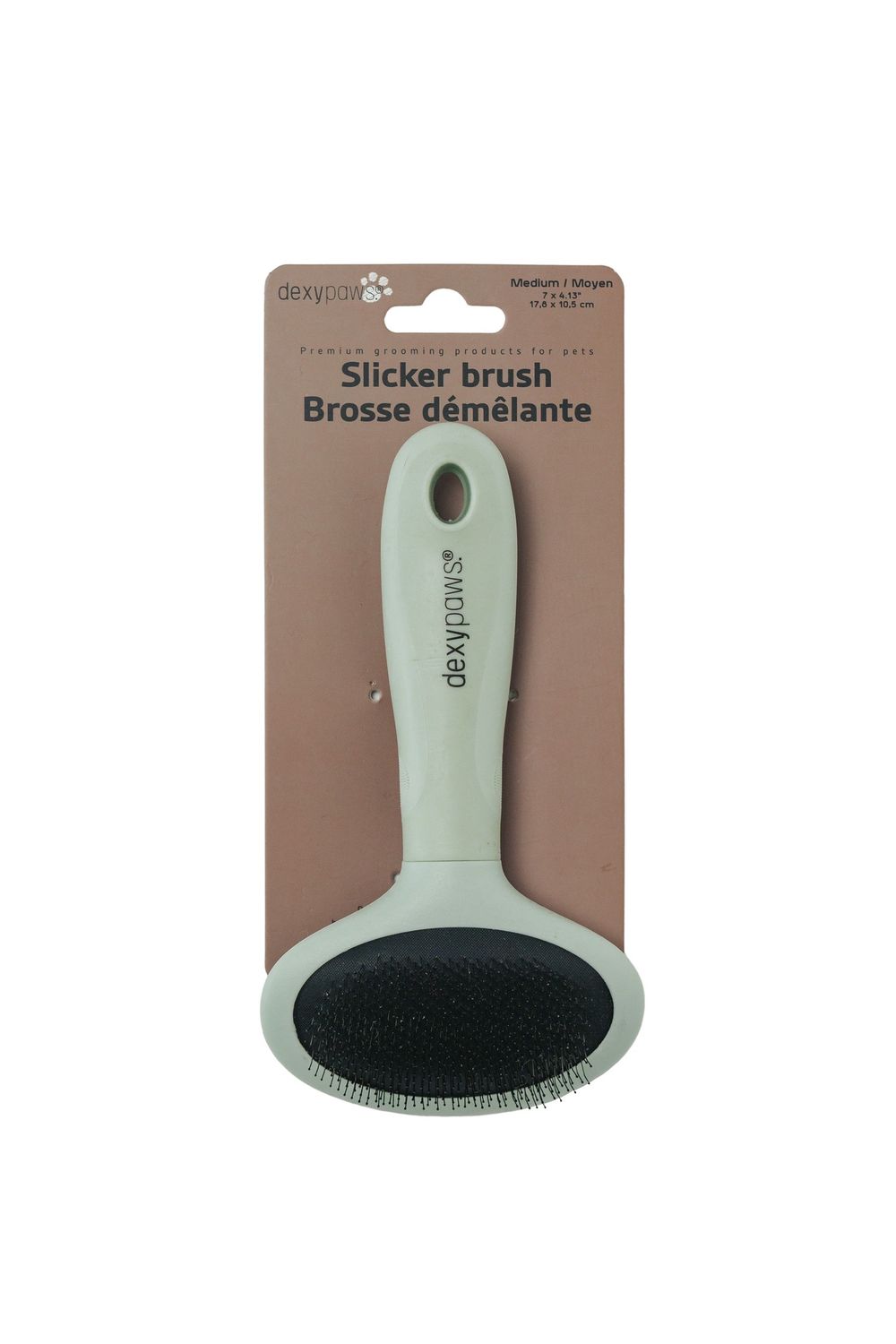 Dexypaws - Brosse démêlante à poils métalliques (Slicker) / Moyenne