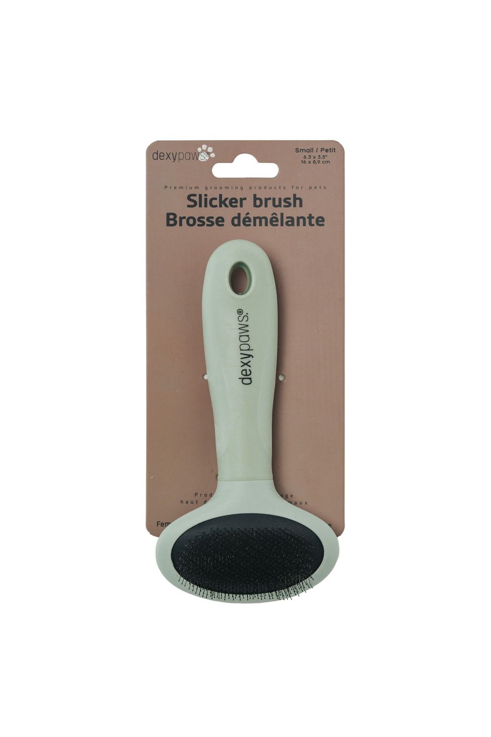 Dexypaws - Brosse démêlante à poils métalliques (Slicker) / Petite