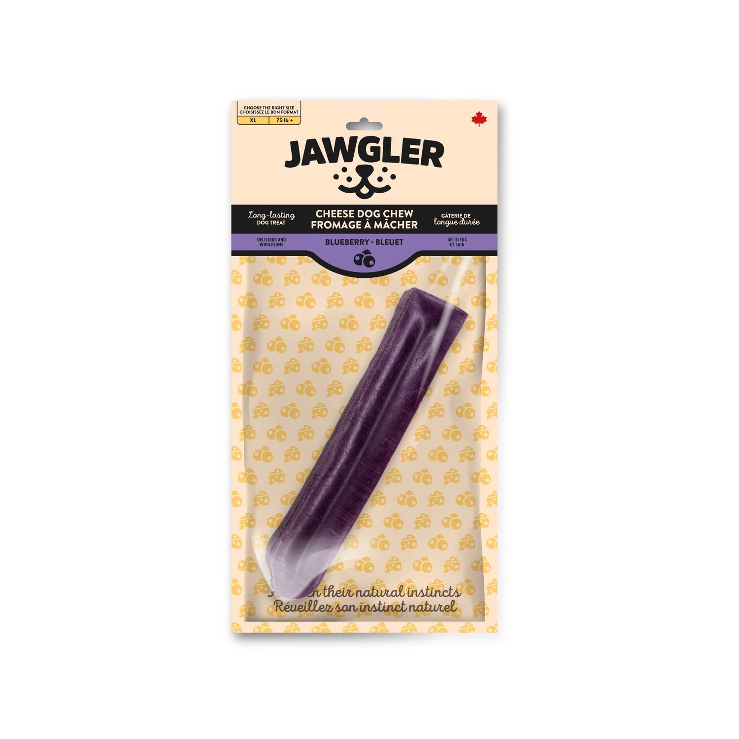Jawgler - Bâton de fromage à mâcher / Bleuet, Format: Très grand (75 lb+)