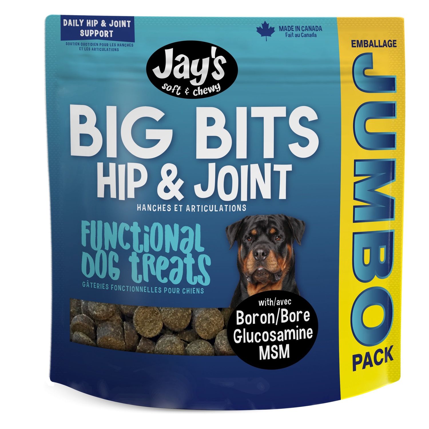 Jay&#39;s Big Bits - Gâteries pour chiens / Hanches &amp; Articulations - Grosses bouchées 908 g