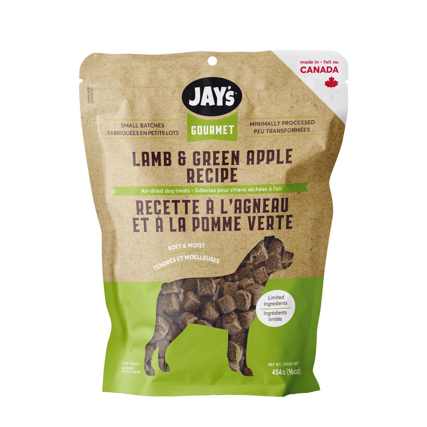 Jay&#39;s Gourmet - Gâteries tendres pour chien / Agneau &amp; Pomme, Format: 454 g