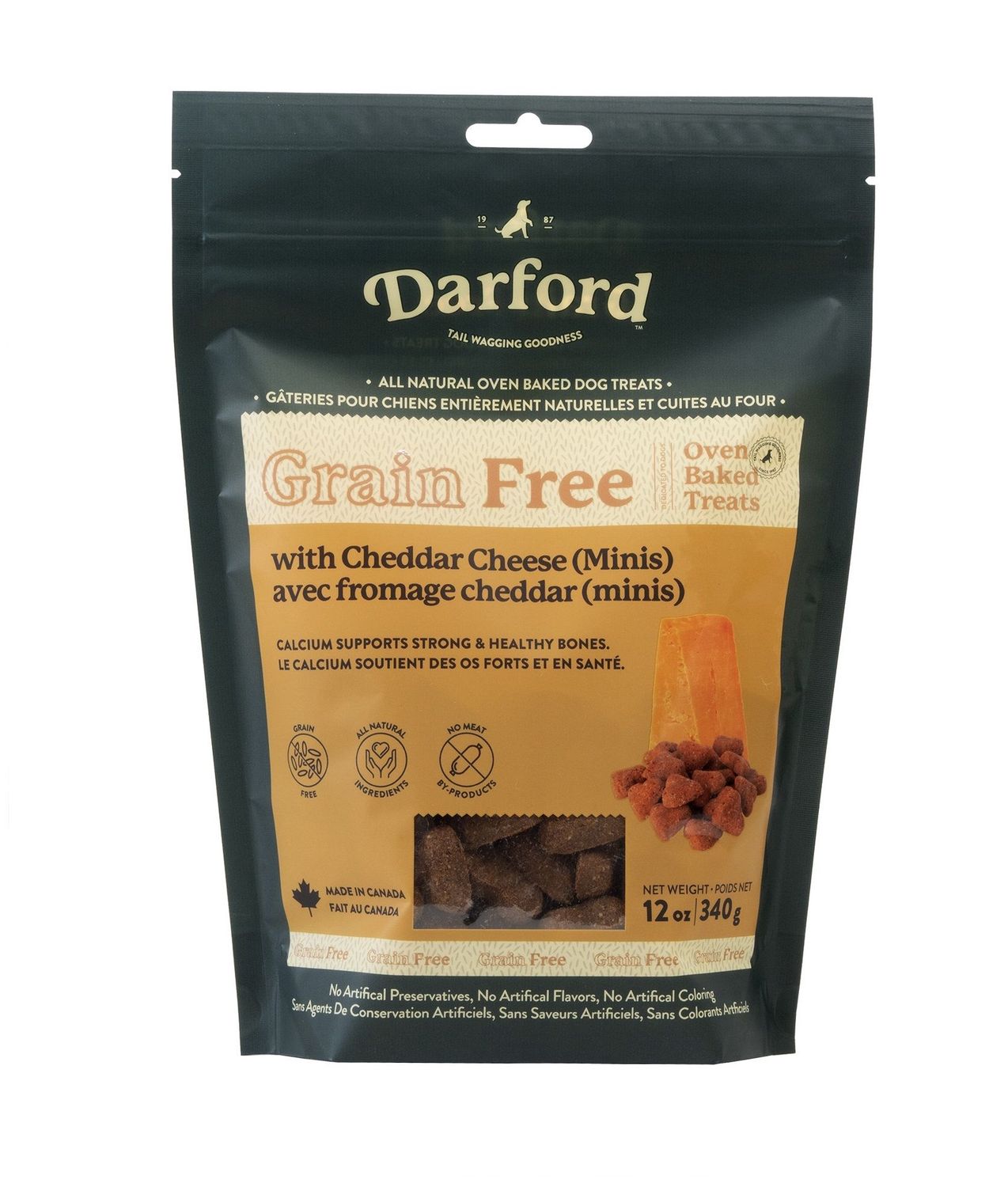 Darford - Mini biscuits pour chien / Fromage cheddar sans grains - 340 g