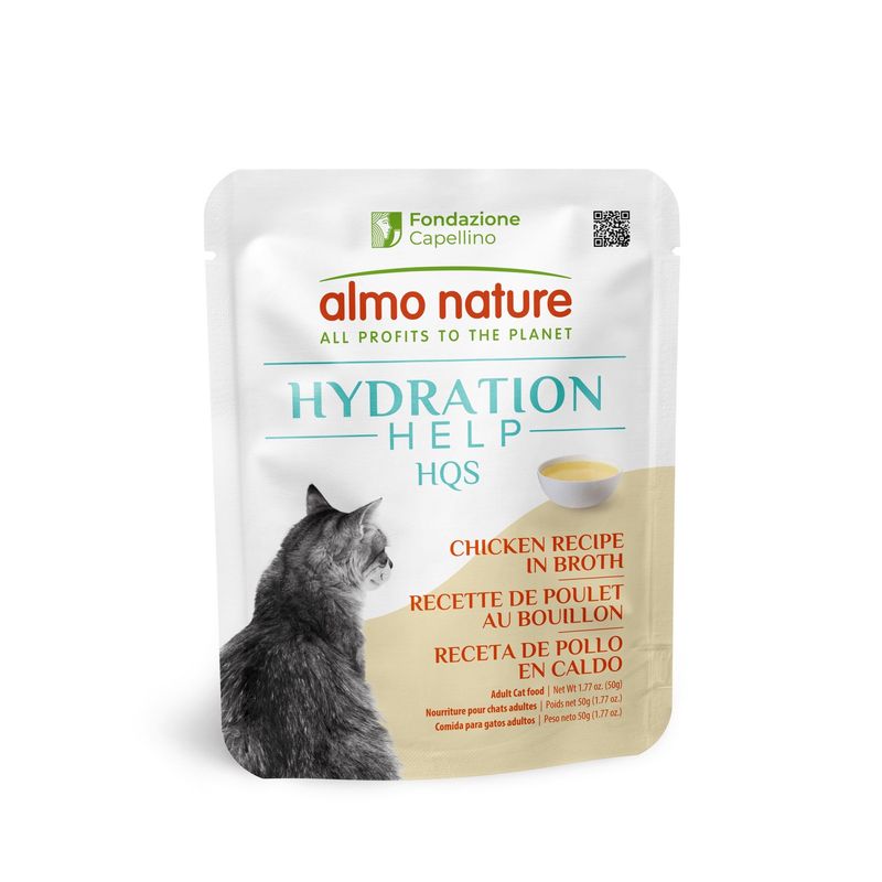 Almo Nature HQS - Aide hydratation pour chat / Poulet au bouillon 50g