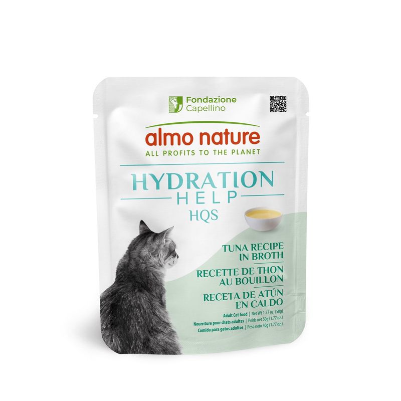 Almo Nature HQS - Aide hydratation pour chat / Thon au bouillon 50g