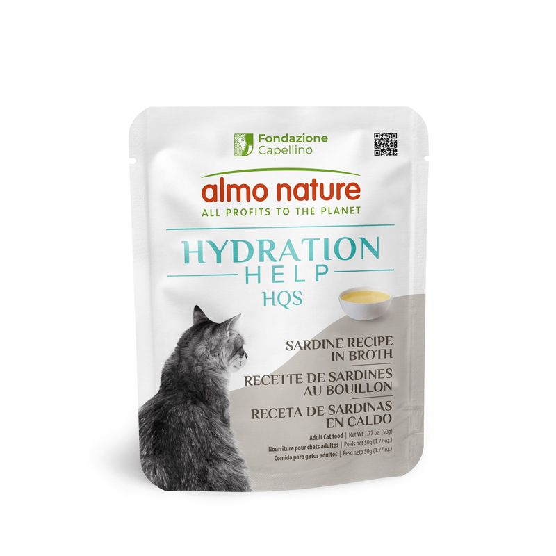 Almo Nature HQS - Aide hydratation pour chat / Sardines au bouillon 50g