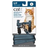 Catit - Harnais réglable + Laisse pour chat - Bleu, Grandeur: Petit